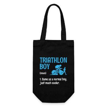 Triathlon Junge Definition Schwimmen Rad Laufen Triathlet - Geschenkbeutel für Flaschen - Schwarz - Vorne