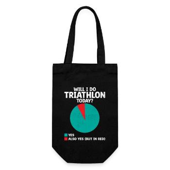 Werde ich heute Triathlon machen, Schwimmen, Radfahren, Laufen, Triathlet - Geschenkbeutel für Flaschen - Schwarz - Vorne
