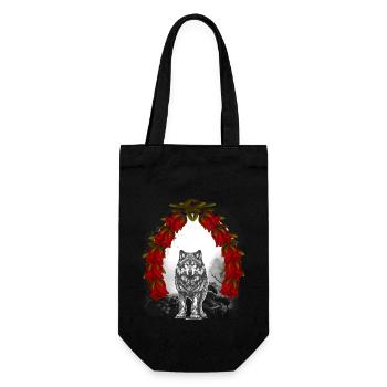 Christmas Christmas Fairy Tale Wolf Wolves Children - Gift Bag for Bottles - black - Front