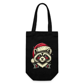 Merry Raccoon Christmas - Gift Bag for Bottles - black - Front