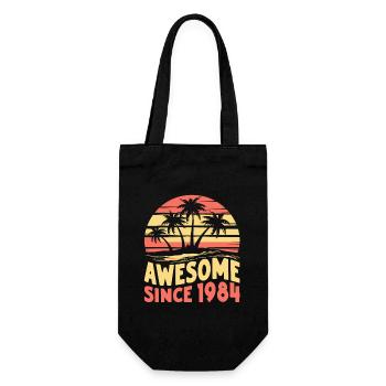 Awesome since 1984 Birthday - Gift Bag for Bottles - black - Front