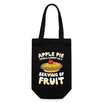 Apple Pie Totally Count As A Serving Of Fruit - Geschenkbeutel für Flaschen - Schwarz - Vorne