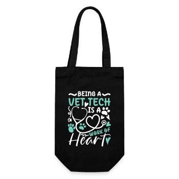 Being a Vet Tech Is A Work Of Heart - Geschenkbeutel für Flaschen - Schwarz - Vorne