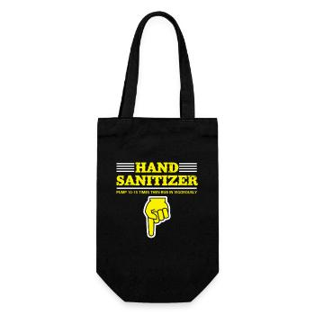 Hand Sanitizer Anleitung Humorvoller Hinweis für - Geschenkbeutel für Flaschen - Schwarz - Vorne