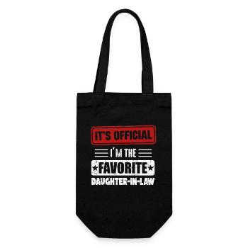 Ich bin die Lieblingsschwiegertochter - Geschenkbeutel für Flaschen - Schwarz - Vorne
