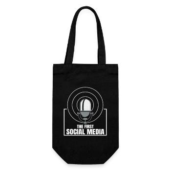 Das Erste Soziale Medium Funkgerät Mikrofon Retro - Geschenkbeutel für Flaschen - Schwarz - Vorne