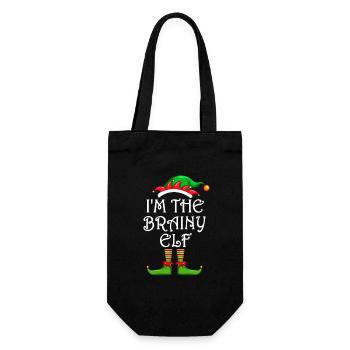 I'm The Brainy Elf Shirt Matching Family Christmas - Geschenkbeutel für Flaschen - Schwarz - Vorne