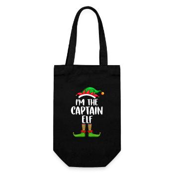 I'm The Captain Elf Shirt Matching Family - Gift Bag for Bottles - black - Front