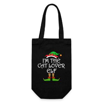 I’m The Cat Lover Elf Chemise Assortie Famille - Sac à bouteille - noir - Devant