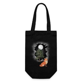 Fuchs Füchse Füchsin mystisch Natur Kind - Geschenkbeutel für Flaschen - Schwarz - Vorne