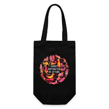 Otter Easily Distracted By Otters - Gift Bag for Bottles - black - Front