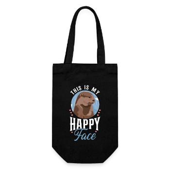 Otter This Is My Happy Face - Gift Bag for Bottles - black - Front