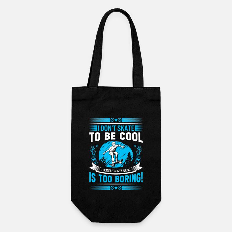 I don’t skate to be cool - I skate because walking - Gift Bag for Bottles - black