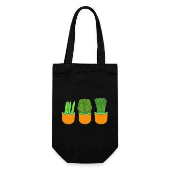 Kitchens Vegetables Vegetarian Cooking Chefs - Gift Bag for Bottles - black - Front