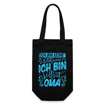 Großmutter BIN KEINE RENTNERIN BIN VOLLZEIT OMA - Geschenkbeutel für Flaschen - Schwarz - Vorne
