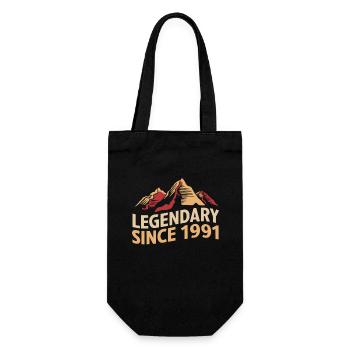 Legendär Seit 1991 Wanderer Berg Vintage - Geschenkbeutel für Flaschen - Schwarz - Vorne