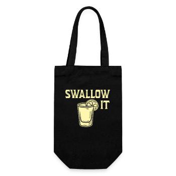 Swallow It Zitrone Shot Glas Humor Spruch - Geschenkbeutel für Flaschen - Schwarz - Vorne