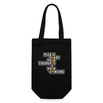 Bitte Teile Deine Gedanken Und Meinungen Shut Up - Geschenkbeutel für Flaschen - Schwarz - Vorne