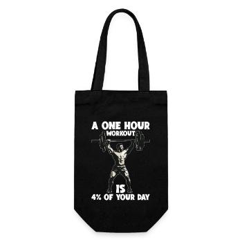 A One Hour Workout Is 4% Of Your Day 6 - Geschenkbeutel für Flaschen - Schwarz - Vorne