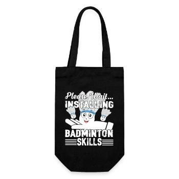 Please Wait Installing Badminton - Gift Bag for Bottles - black - Front