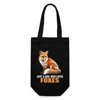 Füchse Fuchs - Geschenkbeutel für Flaschen - Schwarz - Vorne