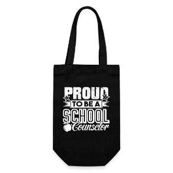 School Counselor Proud To Be School Counselor - Gift Bag for Bottles - black - Front
