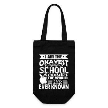 School Counselor Okayest School Counselor - Gift Bag for Bottles - black - Front