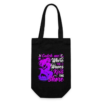 Catch me where the waves kiss the shore. - Gift Bag for Bottles - black - Front