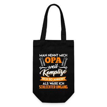 Opi MAN NENNT MICH OPA KOMPLIZE KLINGT SCHLECHT - Geschenkbeutel für Flaschen - Schwarz - Vorne