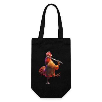 Rooster Flute - Gift Bag for Bottles - black - Front