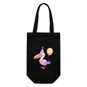 Pélican oiseau anniversaire bande dessinée mignon - Sac à bouteille - noir - Devant