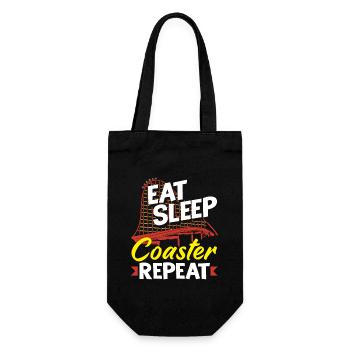 Roller coaster eat sleep repeat - Gift Bag for Bottles - black - Front