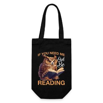 If You Need Me Owl Be Reading 2 - Geschenkbeutel für Flaschen - Schwarz - Vorne