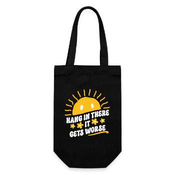 Optimistisches Lächeln Sonnenschein - Hang In - Geschenkbeutel für Flaschen - Schwarz - Vorne