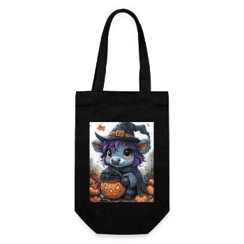 Halloween Geschenk Frauen Kuh Männer Kinder Deko - Geschenkbeutel für Flaschen - Schwarz - Vorne