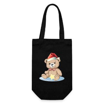 Santa Claus Teddy Teddy Bear Bear Kids - Gift Bag for Bottles - black - Front