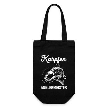 KAPRFEN ANGLERWEISTER Lustiges Angeln Hobby - Geschenkbeutel für Flaschen - Schwarz - Vorne
