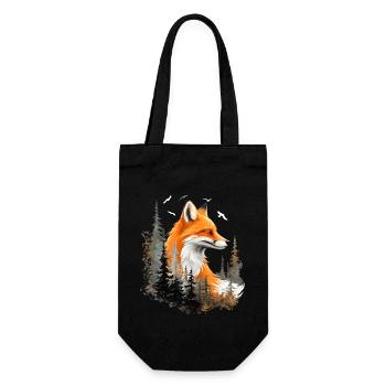 Fox Lover Woodland Flowers Art Foxes Cute Fox - Gift Bag for Bottles - black - Front