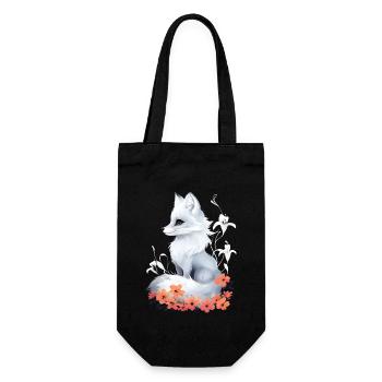 Fox Lover Woodland Flowers Art Foxes Cute Fox - Gift Bag for Bottles - black - Front
