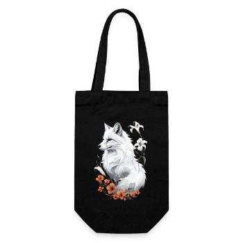 Fox Lover Woodland Flowers Art Foxes Cute Fox - Gift Bag for Bottles - black - Front