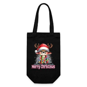 Cute Reindeer Christmas Merry Christmas - Gift Bag for Bottles - black - Front