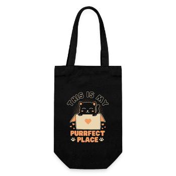 Purrfect Place Cat in a Box - Gift Bag for Bottles - black - Front