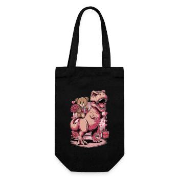 T. Rex Valentine's Day - Gift Bag for Bottles - black - Front