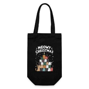 Meowy Christmas - Gift Bag for Bottles - black - Front