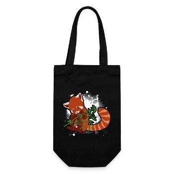 Red Panda Loves Bamboo - Gift Bag for Bottles - black - Front