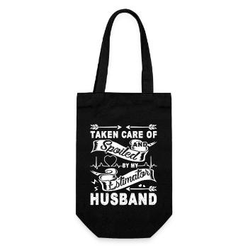 Spoiled By My Estimator Husband - Gift Bag for Bottles - black - Front