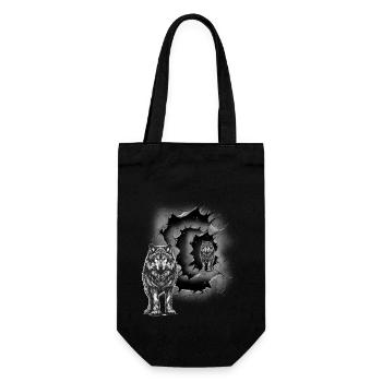 Wolf Wolves She-Wolf Mystical Halloween - Gift Bag for Bottles - black - Front