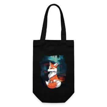 Fox Foxes Nature Fairy Tale Mountain Nature Lover - Gift Bag for Bottles - black - Front