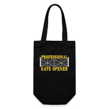 Professional Gate Opener Humor Fun Statement - Gift Bag for Bottles - black - Front
