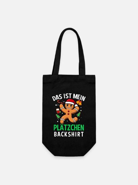 Weihnachten Das Ist Mein Plätzchen Back shirt - Geschenkbeutel für Flaschen - Schwarz